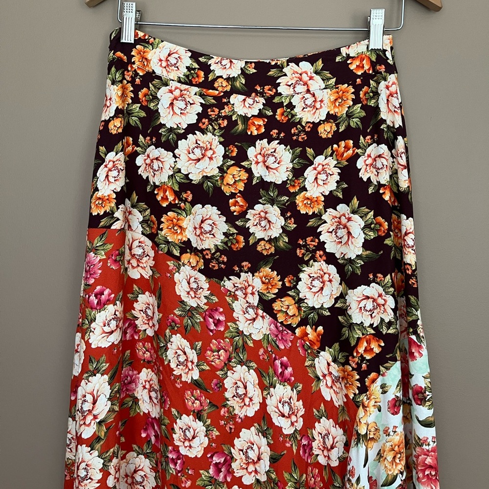 {FARM Rio x Anthropologie} Patchwork Floral Midi Skirt - Womens Small - Picture 6 of 11